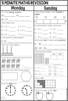 year one maths revision book 4 by lauren fairclough tpt