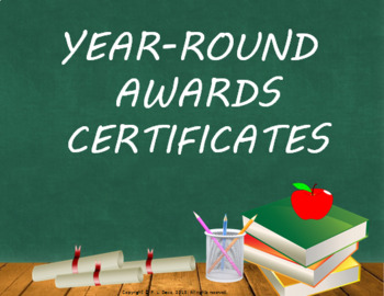 Preview of Year Round Awards Certificates Distance Learning
