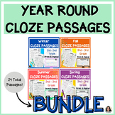 Year Round CLOZE BUNDLE | All Seasons MAZE Reading Compreh