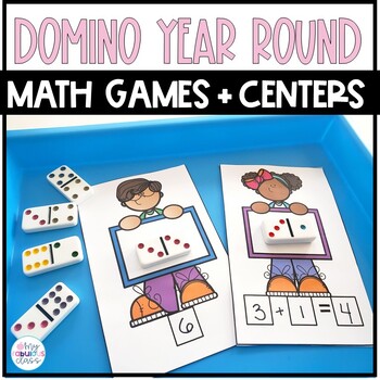 Preview of Kindergarten 1st Grade Math Centers and Games with Dominos