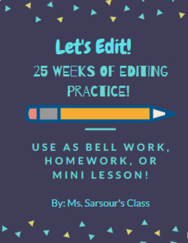 Preview of Year Round Editing Sentences and Paragraphs!