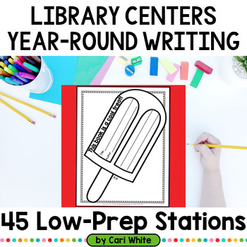 Preview of Library Centers Stations Activities Year Round Bundle