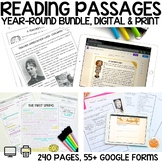 Year Round READING COMPREHENSION PASSAGES Bundle + End of 