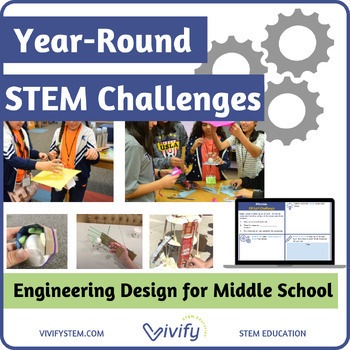 Preview of Year-Round STEM Engineering Challenges Bundle (Middle School STEM)
