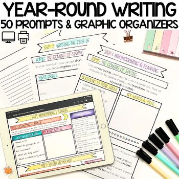 Year-Round Writing Prompts & Graphic Organizers - Spring & Easter