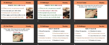 Preview of Year Set of Daily Bellringers & Exit Tickets for Forensic Science