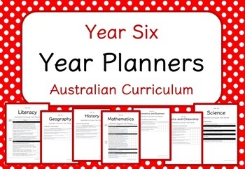 Preview of Year Six - Year Planners (Australian Curriculum)