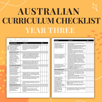 Preview of Year Three - Australian Curriculum Checklist