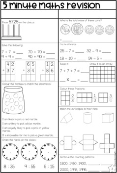 Year Three Maths Revision Book 2 by Lauren Fairclough | TpT