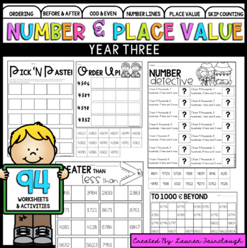 Preview of Year Three Number and Place Value Worksheets