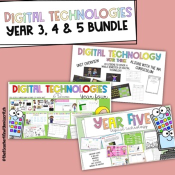 Preview of Year Three, Year Four and Year Five Digital Technology Bundle