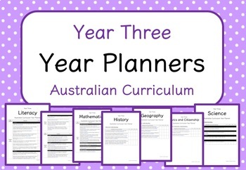 Preview of Year Three - Year Planners (Australian Curriculum)