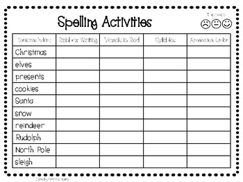 year two christmas homework spelling words australian by