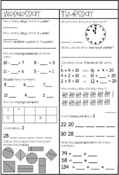 Year Two Daily Maths Revision - Book 1 by Lauren Fairclough | TpT