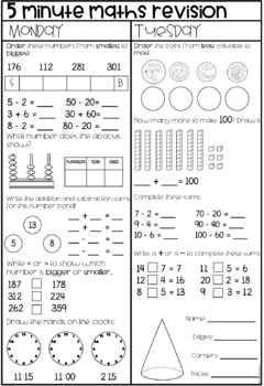 year two daily maths revision book 1 by lauren