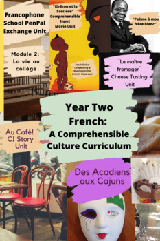 Preview of Year Two French | Complete CI Comprehensible Input Curriculum | FULL YEAR