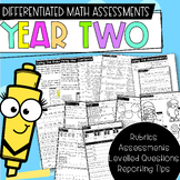 Year Two Differentiated Math Assessments | V8 & V9 Austral