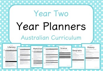 Preview of Year Two - Year Planners (Australian Curriculum)