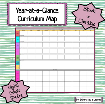 Preview of Year-at-a-Glance Curriculum Map FULLY EDITABLE