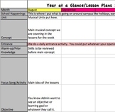 Year at a Glance Lesson Plan Template for Music Teachers