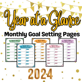 Preview of Year at a Glance: Monthly Goal Setter