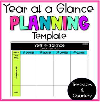 Preview of Year at a Glance Planning Guide Template