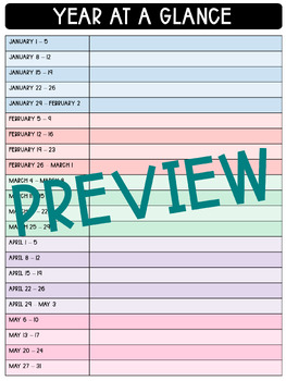 Year At A Glance Planning Template By Lessons With Luce 