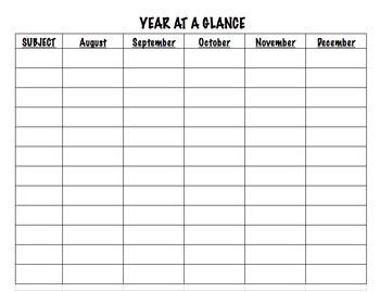 Preview of Year at a Glance (blank)