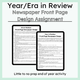 Year in Review Front-Page Newspaper Design | End of Year Activity