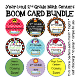 Year-long 2nd Grade Math Centers - Boom Cards