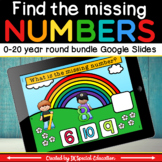 Year long Find the missing number 1-20 Google Slides activ
