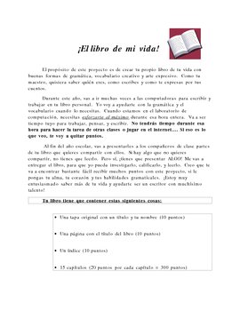 Preview of Year-long, Journaling Project (Spanish book creation)