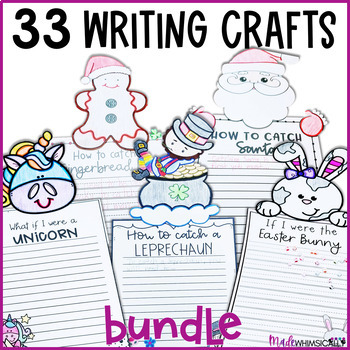 Preview of Year long Writing Craft Activities - What if Writing & How to Writing BUNDLE