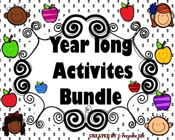 Preview of Year long printable activities, games bundle - Pre-K, Kindergarten, 1st, 2nd