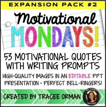 Preview of Year of Bell Ringers: Motivational Monday Quote Prompts Expansion Pack #2
