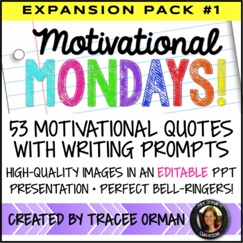 Preview of Year of Bell Ringers: Motivational Monday Quotes Prompts Expansion Pack #1