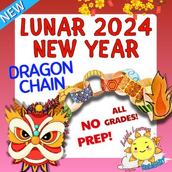 Preview of Year of CHAIN DRAGON craft Chinese Lunar New Year Craft Activities 2024|No-Prep