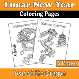 Year of the Dragon Coloring Pages - Printable Lunar New Year 2024