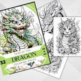 Year of the Dragon Coloring Pages for Kids & Adults Easy -