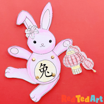 Preview of Year of the Rabbit Puppet for Lunar New Year/ Chinese NY - STEAM Craft Activity