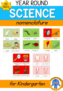 Preview of Year round science - nomenclature cards -  bundle