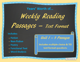Year's Worth of Reading Practice Passages - Test Format - Unit 1