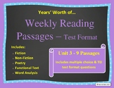 Year's Worth of Reading Practice Passages - Test Format - Unit 3