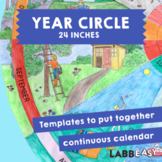 Year Circle: Templates for groups to draw and put together a continuous calendar