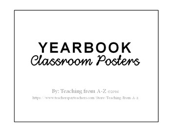 Preview of Yearbook Classroom Posters - Editable