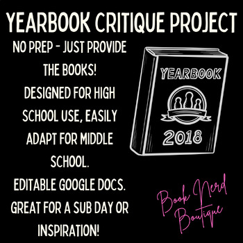 Preview of Yearbook Critique Project for High School Students
