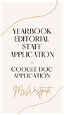 Yearbook Editorial Staff Application