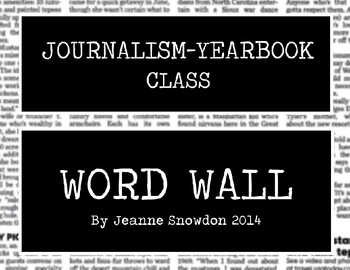 Preview of Yearbook-Journalism Class Word Wall $4.00