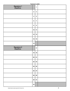 ladder worksheet blank Yearbook page Signatures} by Ladder Template {16 Editable