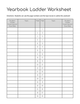 Preview of Yearbook Ladder Page - Fill in